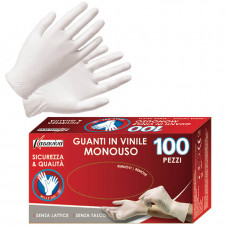 GUANTI 100 PZ IN VINILE MONOUSO TAGLIA L (10pz)